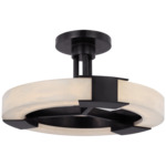 Covet Ring Semi Flush Ceiling Light - Bronze / Alabaster