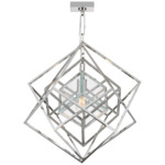 Cubist Chandelier - Polished Nickel / Clear