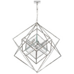 Cubist Chandelier - Polished Nickel / Clear