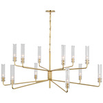 Casoria Two Tier Chandelier - Hand Rubbed Antique Brass / Clear