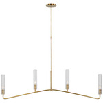 Casoria Linear Chandelier - Hand Rubbed Antique Brass / Clear