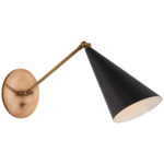 Clemente Library Wall Sconce - Brass / Black