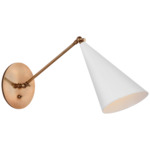 Clemente Library Wall Sconce - Brass / White