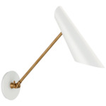 Franca Plug-in Library Wall Light - Hand-Rubbed Antique Brass / White