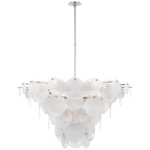 Loire Chandelier - Polished Nickel / White Strie