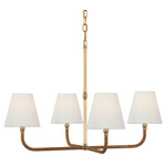Basden Chandelier - Antique-Burnished Brass / Linen