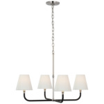 Basden Chandelier - Polished Nickel / Linen