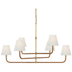 Basden Tiered Chandelier - Antique-Burnished Brass / Linen