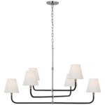 Basden Tiered Chandelier - Polished Nickel / Linen