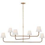 Basden Tiered Chandelier - Antique-Burnished Brass / Linen