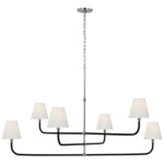 Basden Tiered Chandelier - Polished Nickel / Linen