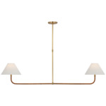 Basden Linear Chandelier - Antique-Burnished Brass / Linen