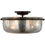 Lorford Semi Flush Ceiling Light - Aged Iron / Mercury