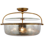 Lorford Lantern Semi Flush Ceiling Light - Gilded Iron / Mercury