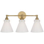 Parkington Bathroom Vanity Light - Antique Burnished Brass / White