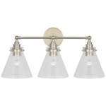 Parkington Bathroom Vanity Light - Polished Nickel / Clear