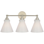 Parkington Bathroom Vanity Light - Polished Nickel / White