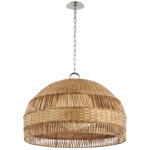 Whit Pendant - Polished Nickel / Natural Wicker / White