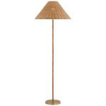 Wimberley Floor Lamp - Soft Brass / Natural Wicker