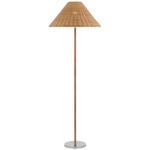 Wimberley Floor Lamp - Polished Nickel / Natural Wicker