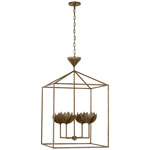 Alberto Open Cage Lantern Pendant - Antique Bronze Leaf