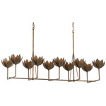 Alberto Linear Chandelier - Antique Bronze Leaf