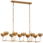 Alberto Linear Chandelier - Antique Gold Leaf