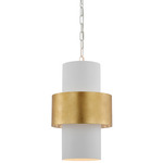 Chalmette Layered Pendant - Plaster White / Gild