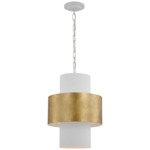 Chalmette Layered Pendant - Plaster White / Gild