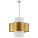 Chalmette Layered Pendant - Plaster White / Gild