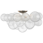 Talia Ceiling Flush Light - Burnished Silver Leaf / Clear