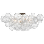 Talia Ceiling Flush Light - Burnished Silver Leaf / Clear
