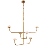 Pedra Shallow Chandelier - Antique-Burnished Brass / Alabaster