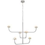 Pedra Shallow Chandelier - Polished Nickel / Alabaster