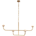 Pedra Shallow Chandelier - Antique-Burnished Brass / Alabaster