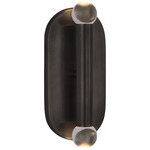 Rousseau Dual Orb Bathroom Vanity Light - Bronze / Clear