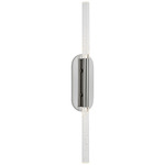 Rousseau Dual Tube Bathroom Vanity Light - Polished Nickel / Seeded Glass