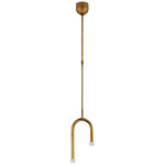 Rousseau Asymmetric Orb Pendant - Antique-Burnished Brass / Clear