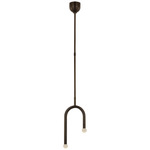 Rousseau Asymmetric Orb Pendant - Bronze / Etched Crystal
