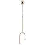 Rousseau Asymmetric Orb Pendant - Polished Nickel / Clear