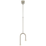 Rousseau Asymmetric Orb Pendant - Polished Nickel / Etched Crystal