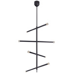 Rousseau Tall Articulating Orb Chandelier - Bronze / Clear
