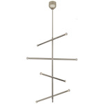 Rousseau Tall Articulating Orb Chandelier - Polished Nickel / Clear