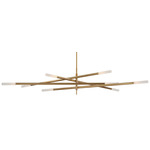Rousseau Oversized Articulating Tube Chandelier - Antique-Burnished Brass / Etched Crystal