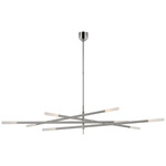 Rousseau Oversized Articulating Tube Chandelier - Polished Nickel / Etched Crystal
