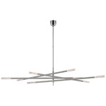 Rousseau Oversized Articulating Tube Chandelier - Polished Nickel / Seeded Glass