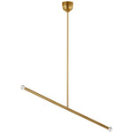 Rousseau Linear Orb Chandelier - Antique-Burnished Brass / Clear