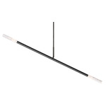 Rousseau Linear Tube Chandelier - Bronze / Seeded Glass