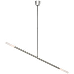 Rousseau Linear Tube Chandelier - Polished Nickel / Etched Crystal