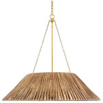 Corinne Wrapped Chandelier - Natural Wicker / Soft Brass